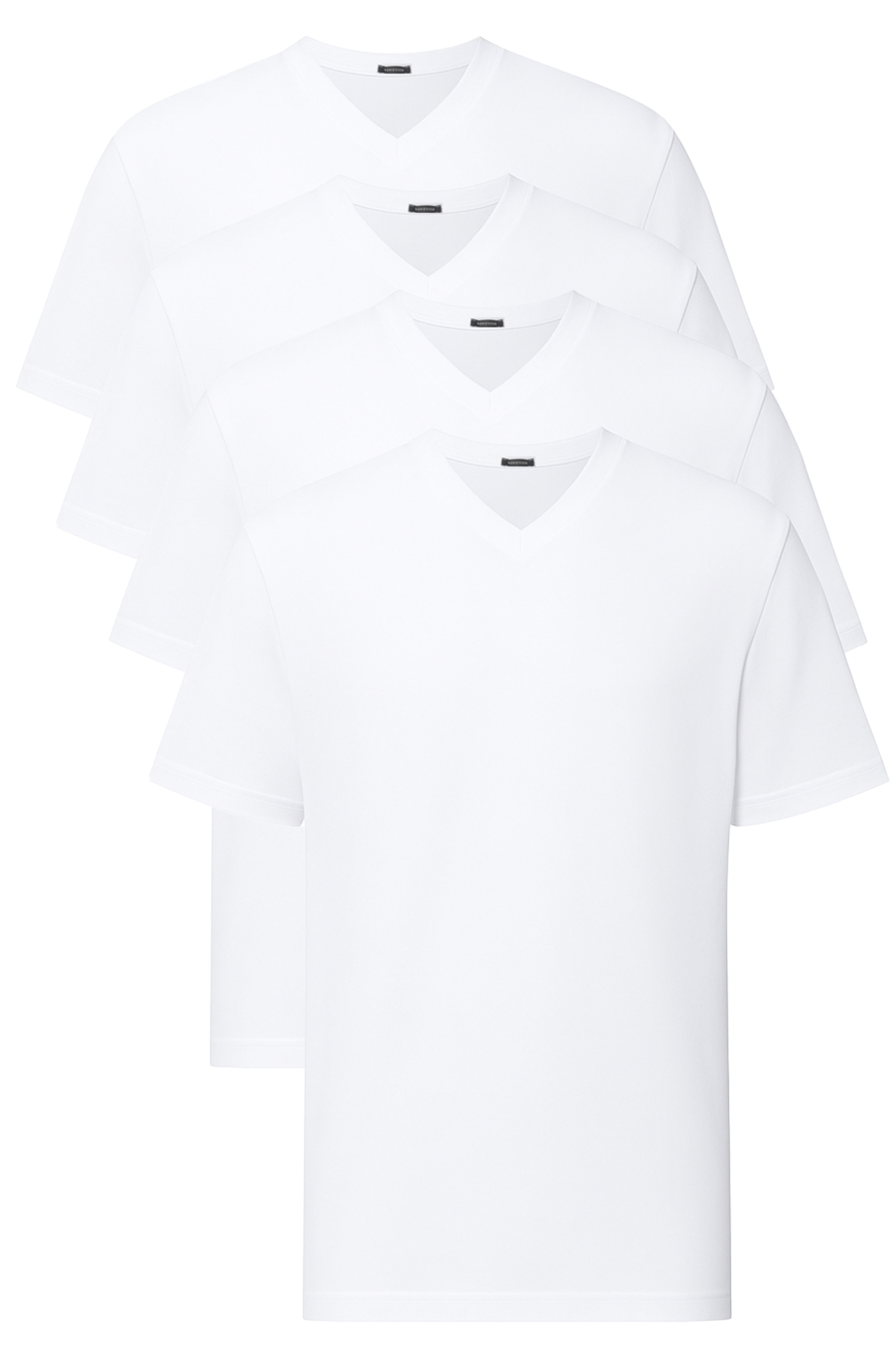 Schiesser American T-shirt V-hals 4-pack wit afbeelding